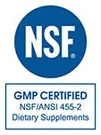 Official NSF ANSI 455-2 GMP certification mark for dietary supplements.